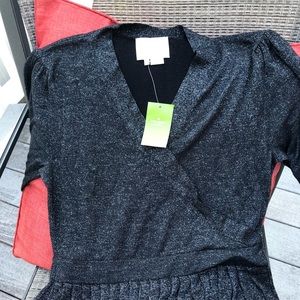 kate spade metallic wrap sweater dress